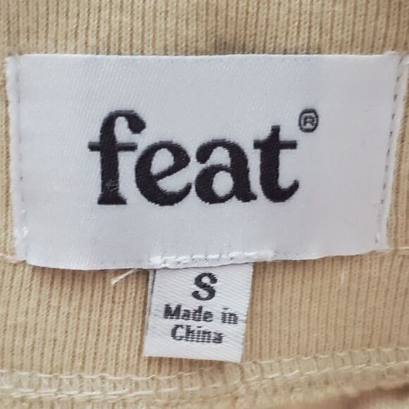 Feat Blanket Blend Fleece Shorts Beige High Rise Pull On Athleisure Comfy Lounge - Picture 7 of 10